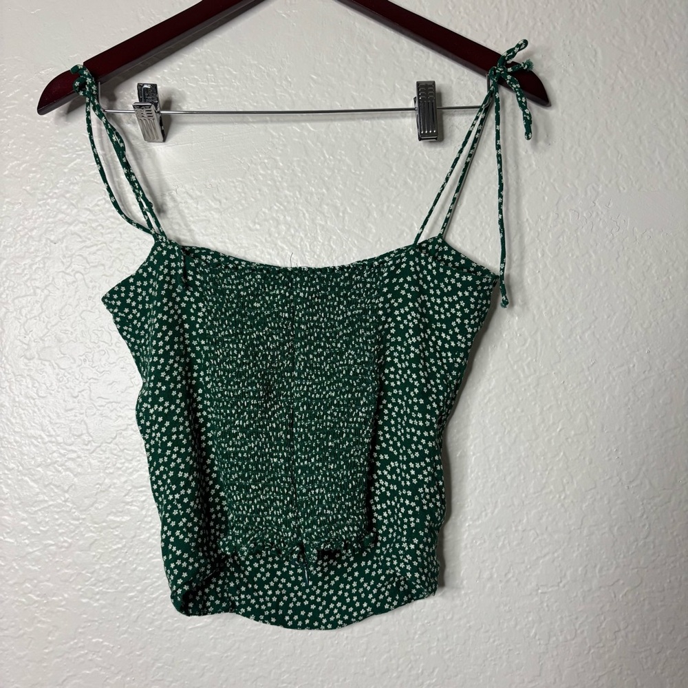 Reformation Meyer Floral Print Tie Strap Tank Top In Wyoming Green Size 6 Small - Picture 5 of 5